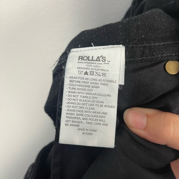 Rolla’s original short high rise cut off distressed black size 27 - Picture 8 of 9
